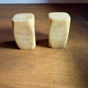 Natural Stone Salt and Pepper Shakers Vintage